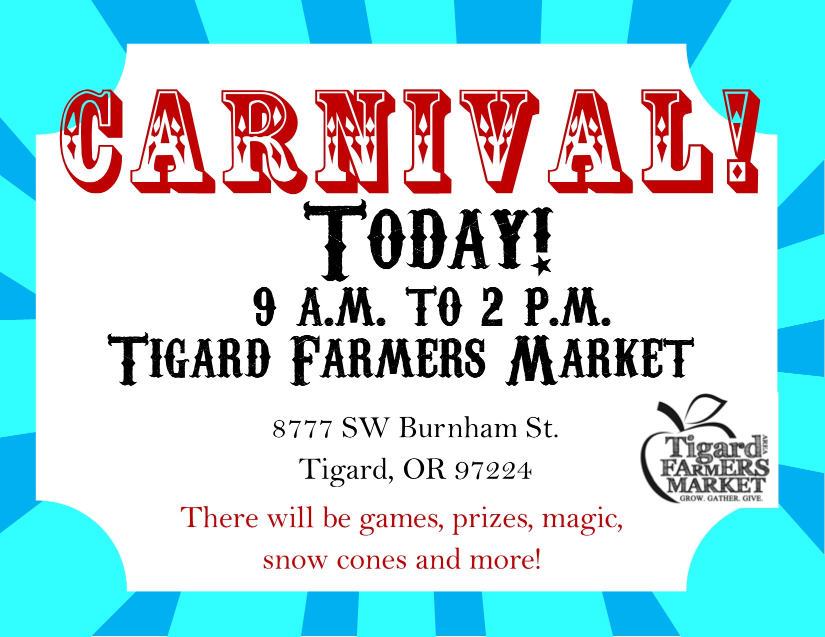 Today at the market we have a carnival!